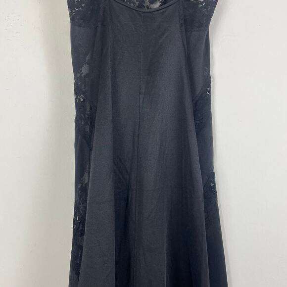 Ralph Montenero for Blanche Black Lace Slip Gown Size MEDIUM Vintage 1960’s - Picture 5 of 8